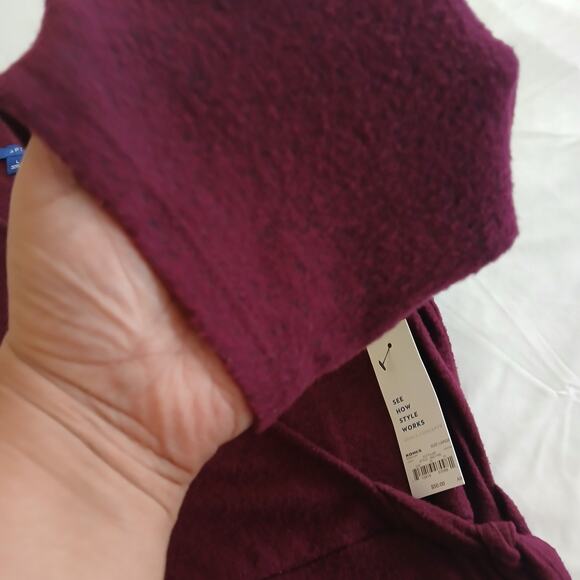 Apt. 9 Women’s L Burgundy Sweater Dress Knit Long Sleeve Wrap Tie Waist NWT - Picture 6 of 15